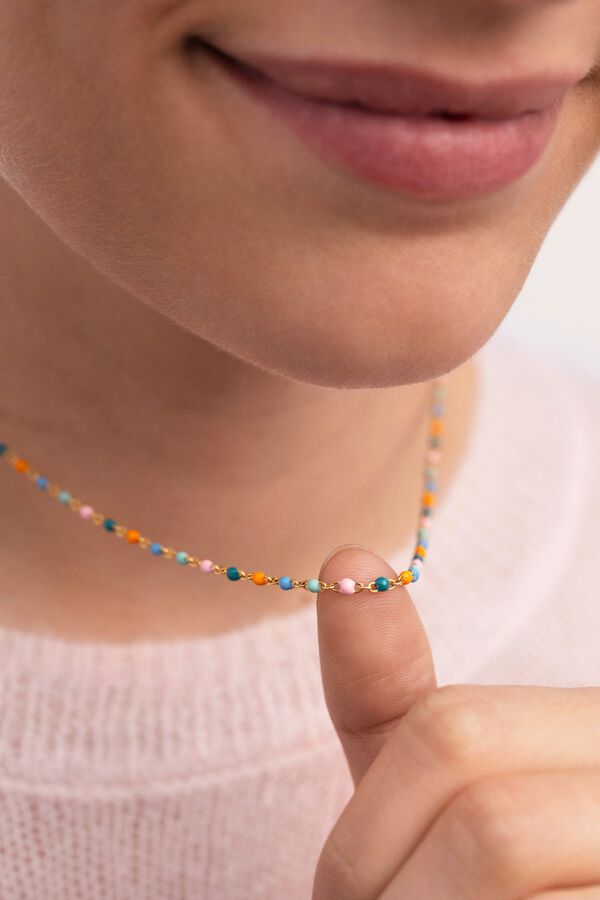 Singularu Colar Dots Alpine Banho Ouro multicolour
