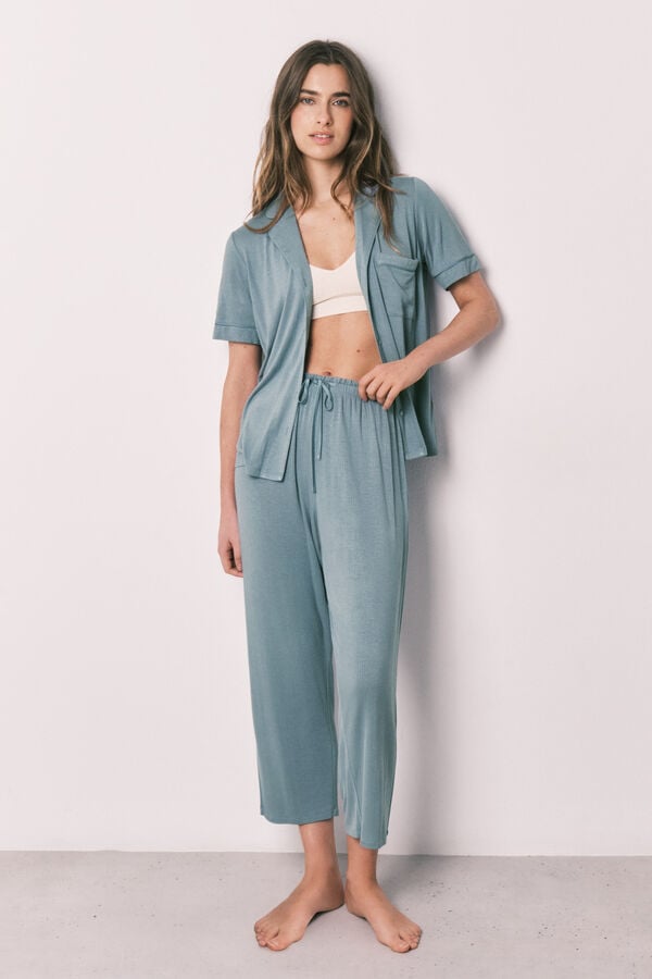 Women'secret Pijama camiseiro capri soft touch azul azul