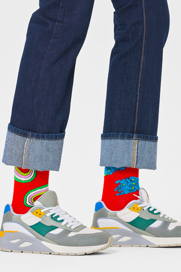 Happy Socks Calcetines Star Wars Halcón milenario rojo