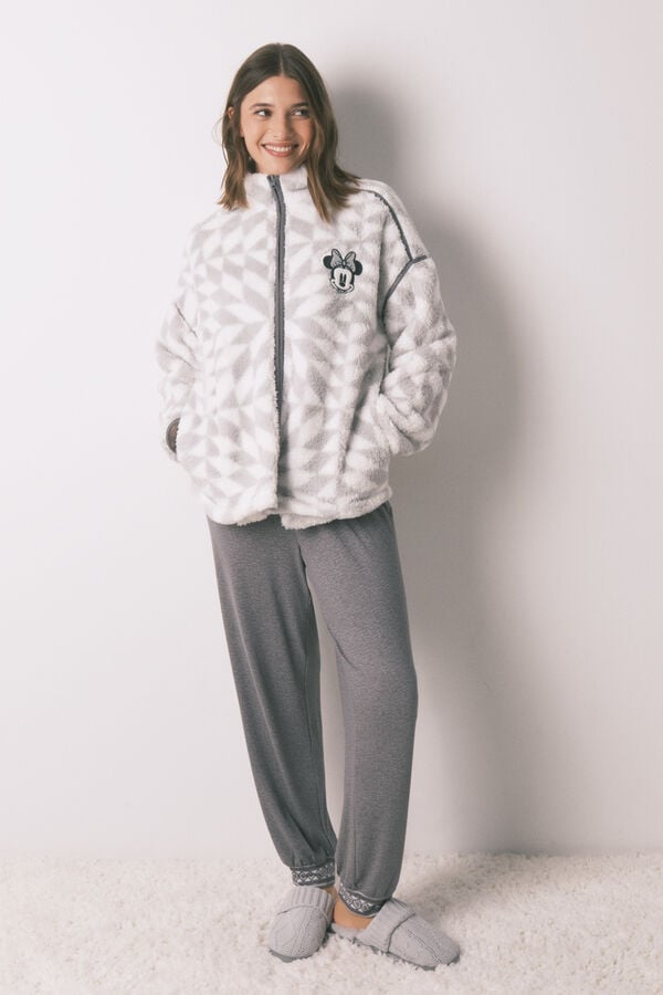 Women'secret Robe curto de pelo estampado da Minnie  cinzento