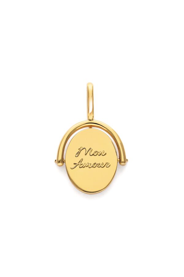 Singularu Charm Mon Amour Banho Ouro estampado