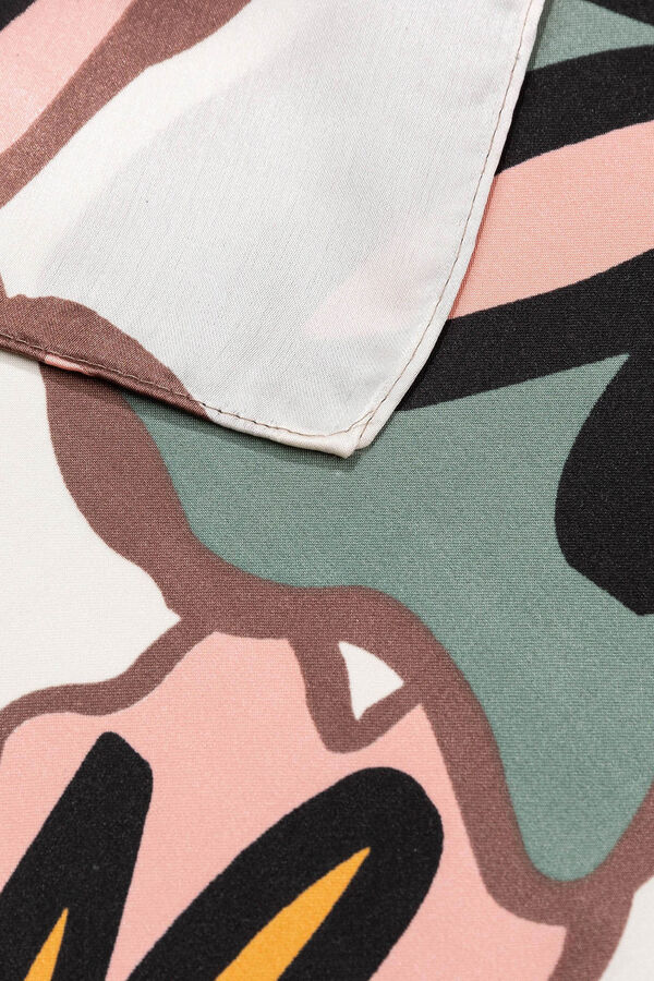 Vilanova Pa&ntilde;uelo de raso estampado marr&oacute;n