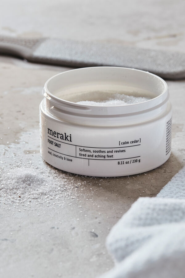 Meraki Sal marina para cuidado de pies blanco