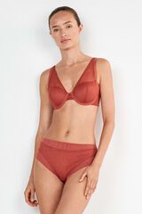 Gisela Cuequinha cintura alta em renda estampado animal vermelho