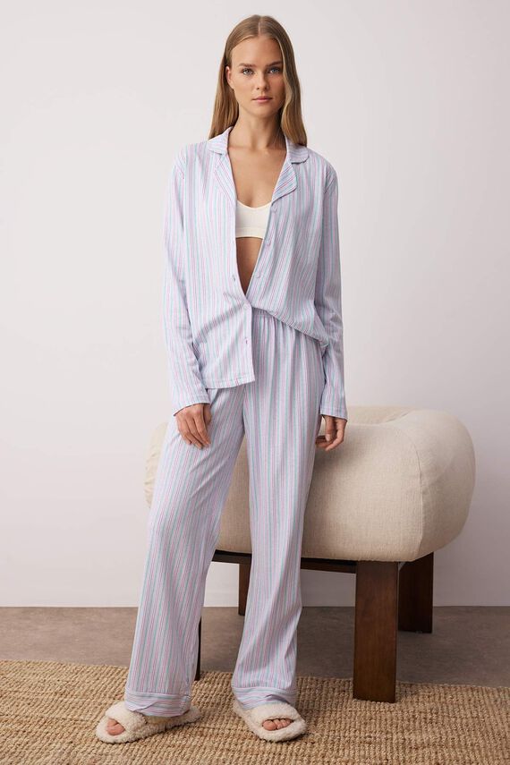 Conjunto de pijama de rayas