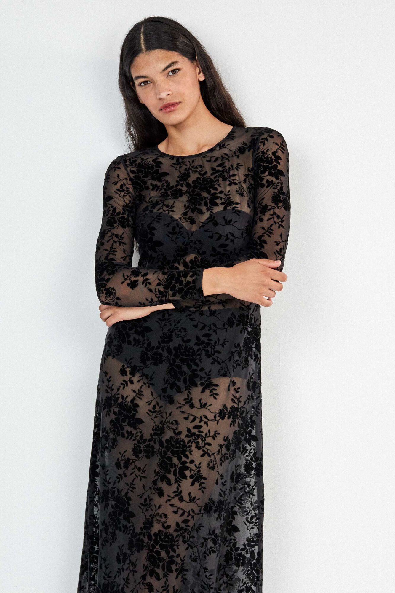 Gisela Vestido lago floral terciopelo