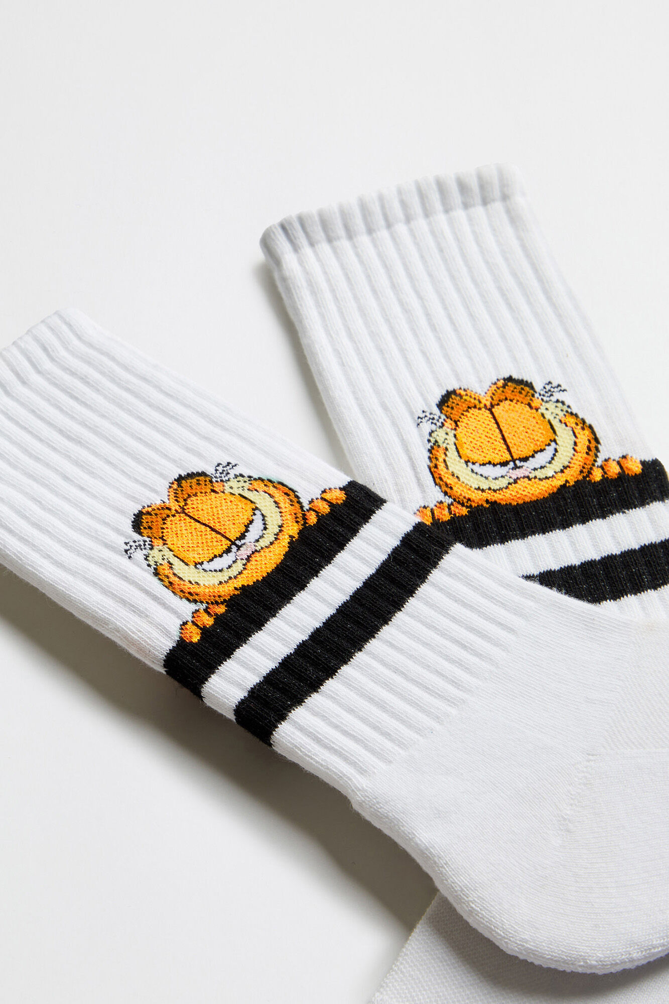 Besocks Meias esportivas altas Garfield Besocks feitas de algod&atilde;o org&acirc;nico branco