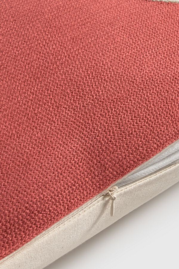 Textura Capa de almofada em algod&atilde;o com bordado de folha estampado