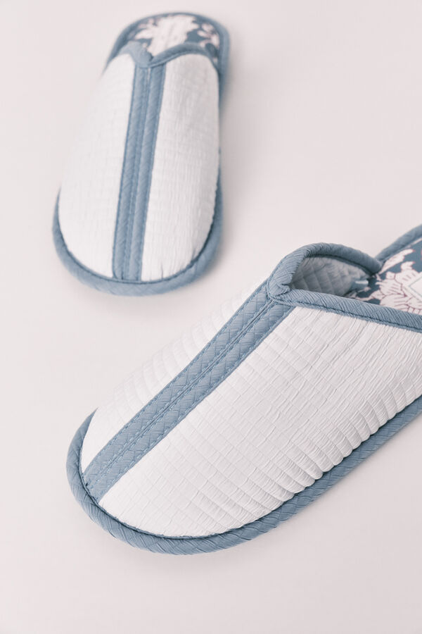 Women'secret Chinelos de quarto estampado azul azul
