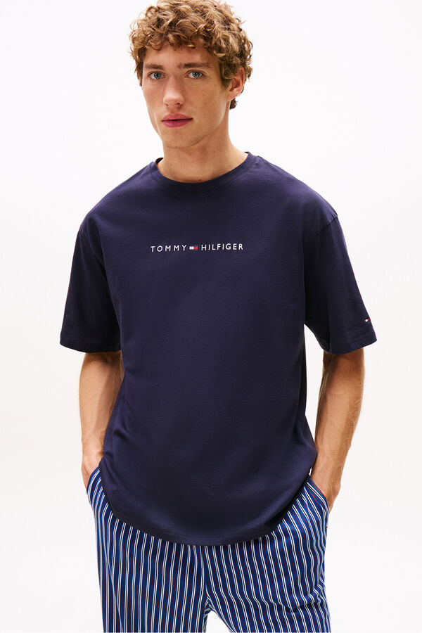Tommy Hilfiger T-shirt com estampa de logo azul