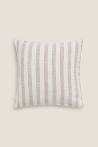 Womensecret Striped cotton cushion cover nude