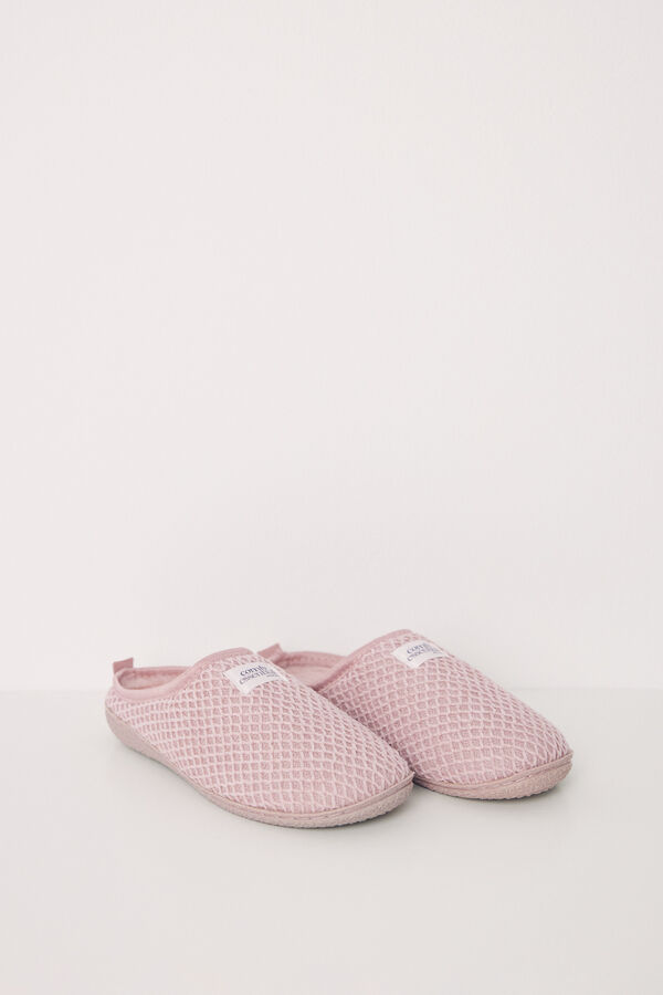 Womensecret Pink chenille slippers pink