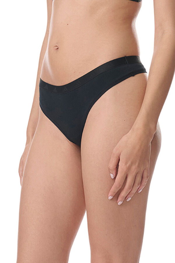 Adidas Tanga de algod&atilde;o essencial ativa preto