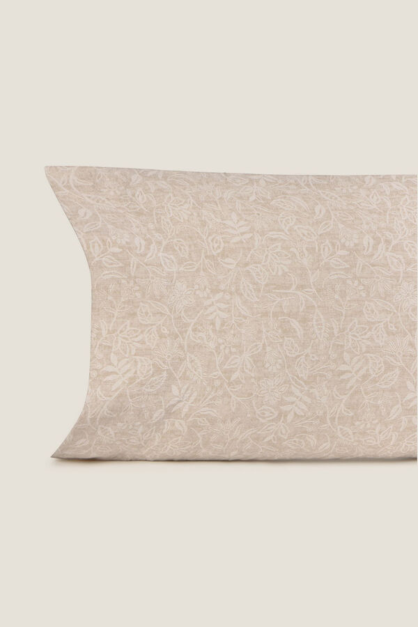 Textura Fronha com estrutura de flores bege