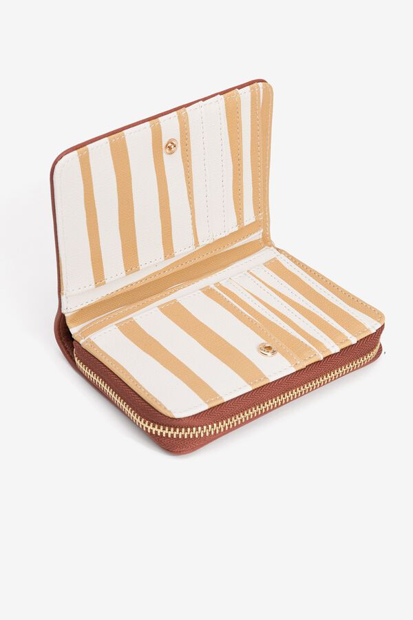 Vilanova Carteira efeito pele com n&oacute; vermelho