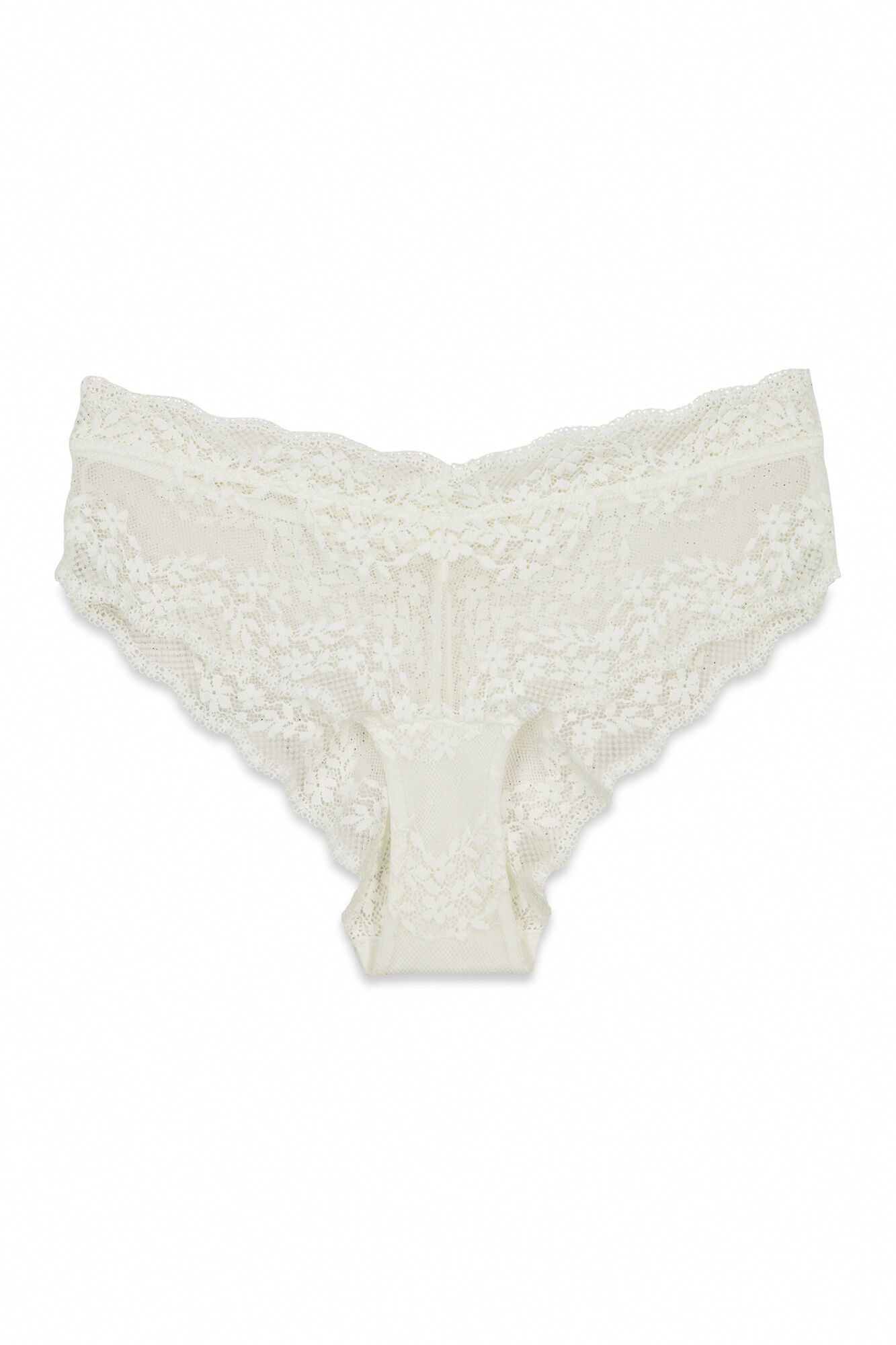 Women'secret Cuecas amplas brasileiras em renda brancas