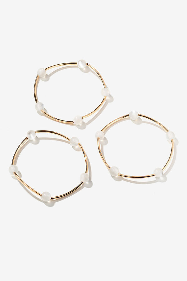 Vilanova Pack de pulseras de abalorios combinados amarillo