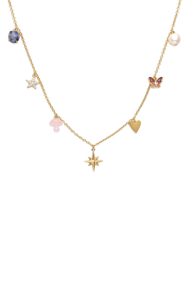Singularu Multicharms Fairy Tale Gold Plated Necklace printed