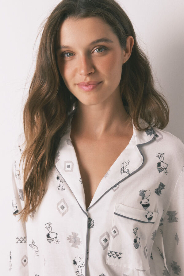 Women'secret Pijama camiseiro Snoopy 100% algodão branco