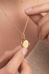 Singularu Charm Mon Amour Banho Ouro estampado