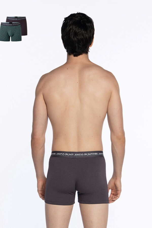 Punto Blanco Pacote de 2 boxers de bambu e algodão, Treetop estampado