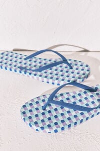Women'secret Chanclas dedo estampado geom&eacute;trico azul