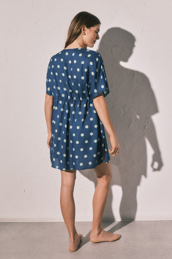 Women'secret T&uacute;nica curta em crepe leve estampado de bolinhas verde