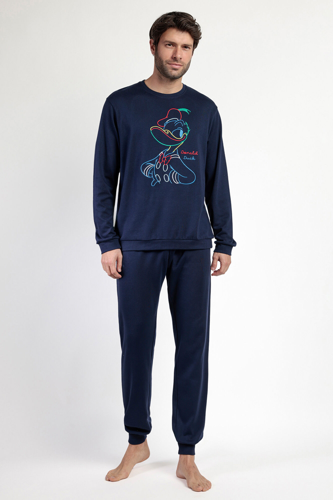 Admas Pijama comprido Donald 100% algod&atilde;o para homem