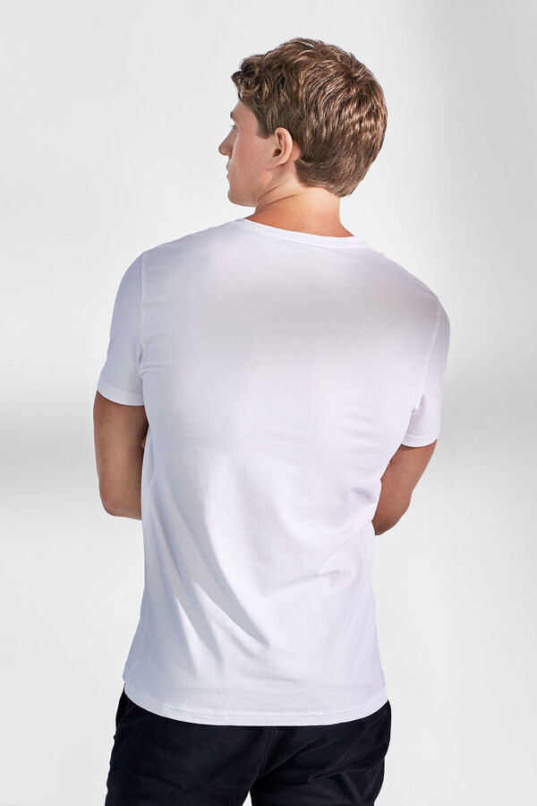 Bread & Boxers Pack de 2 t-shirts elásticas brancas com gola em bico branco