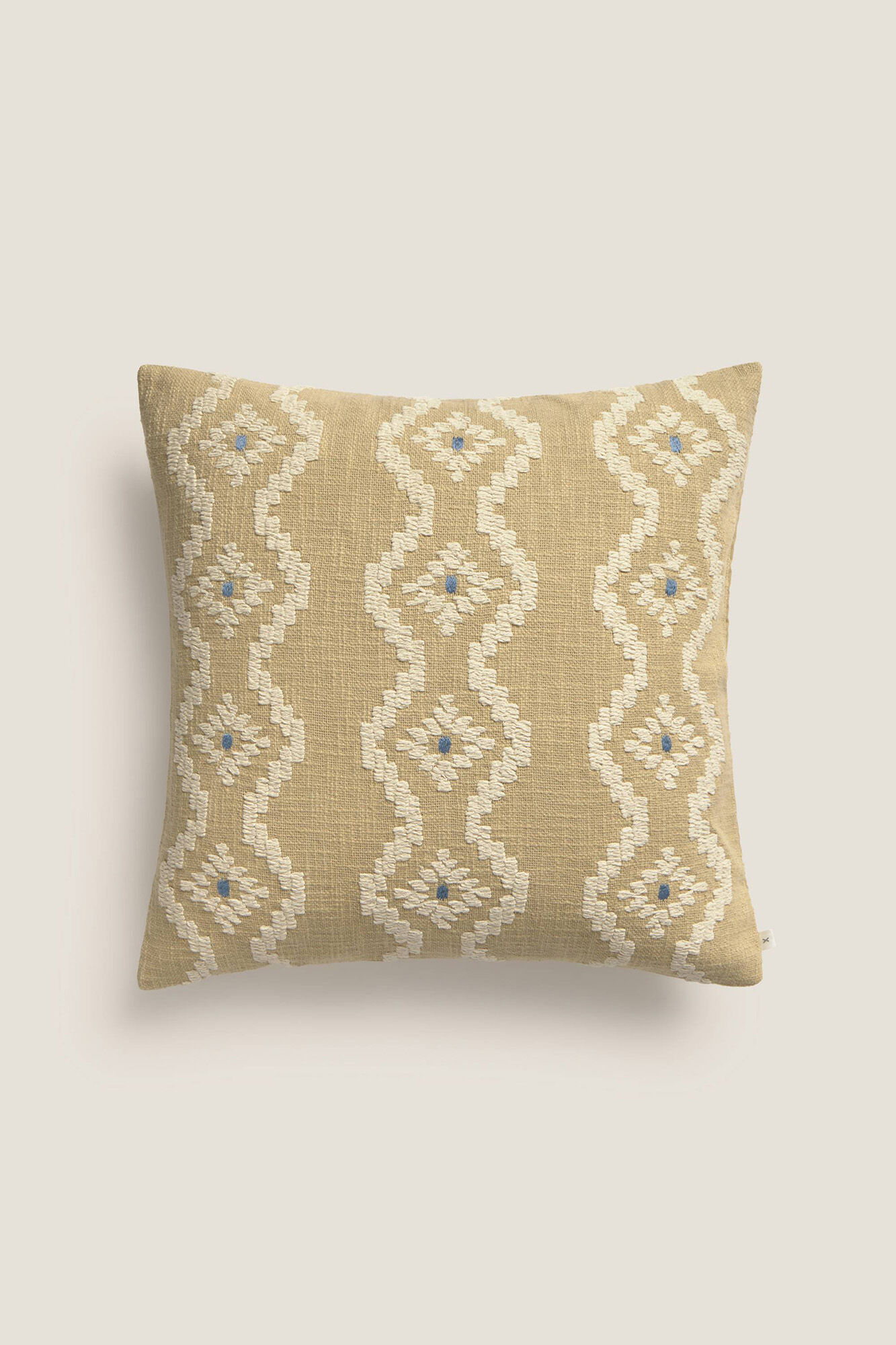 Textura Capa de almofada com detalhe bordado geom&eacute;trico