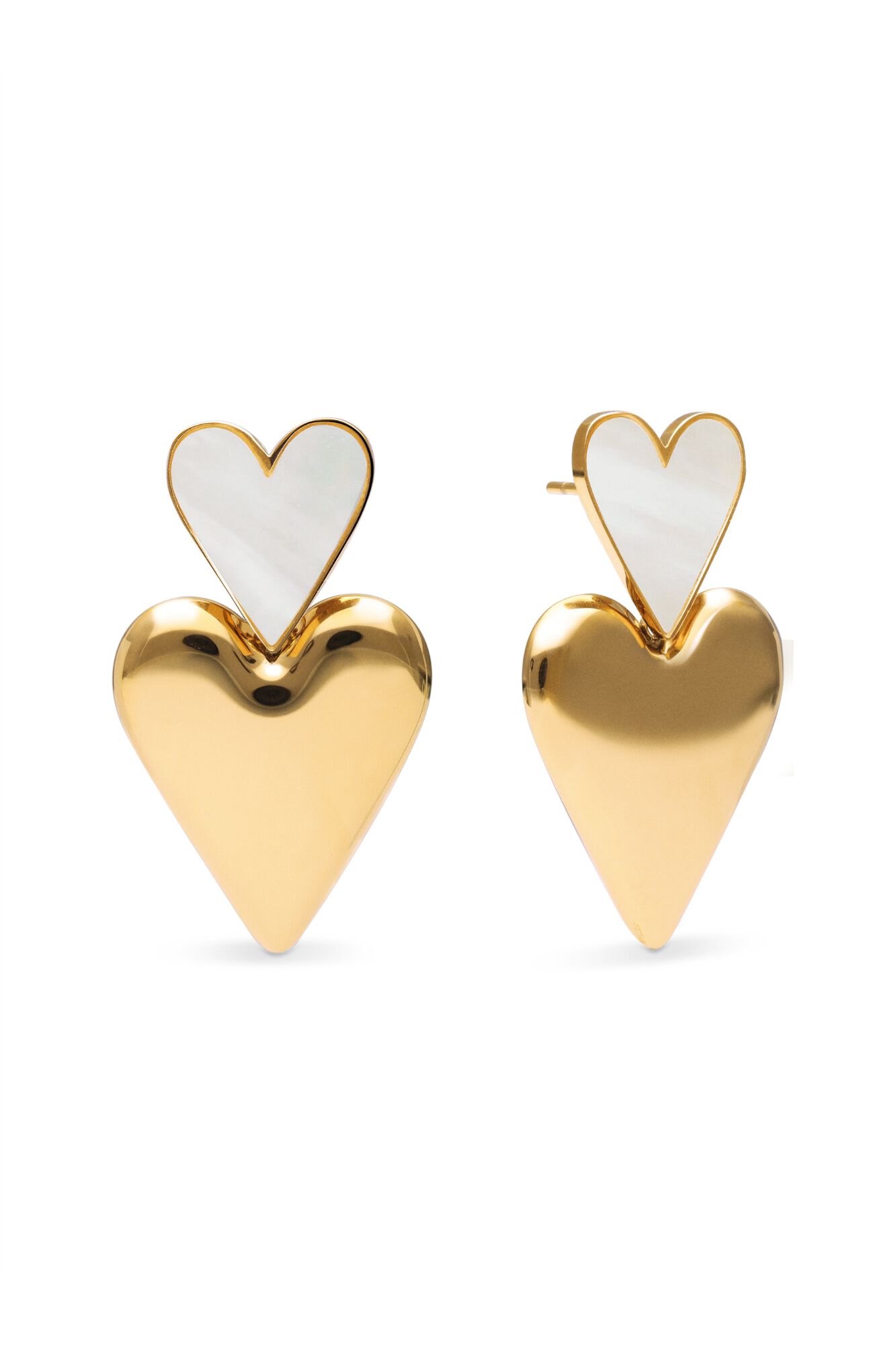 Singularu Brincos Duo d&rsquo;Amour Banho Ouro