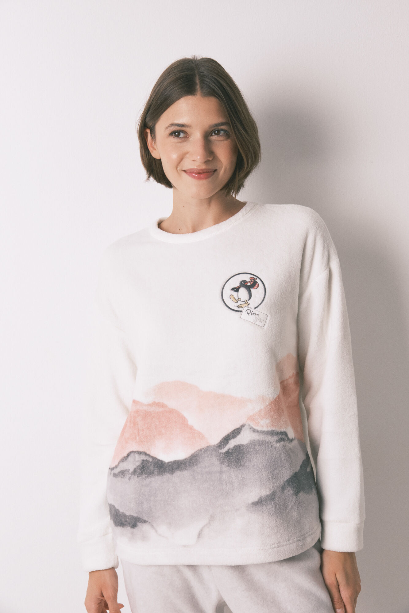 Women'secret Pijama largo polar suave estampado Pingu