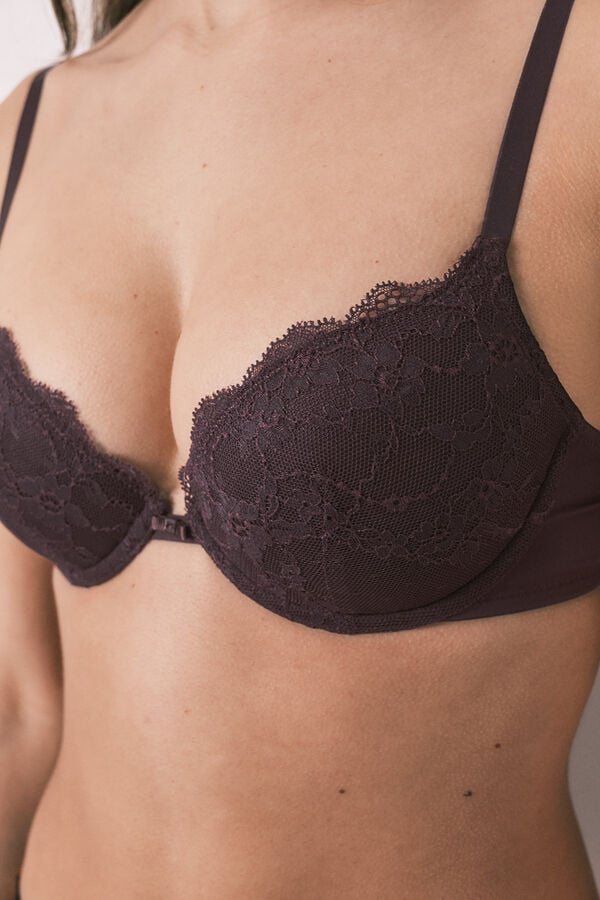 Women'secret Soutien cl&aacute;ssico com enchimento em renda roxo BEAUTIFUL rosa