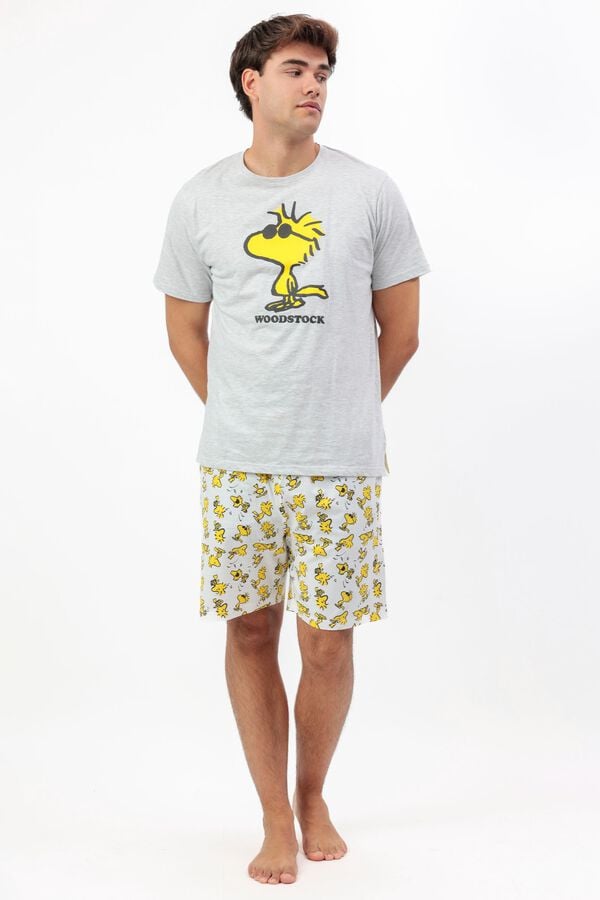 Admas Pijama curto Snoopy Woodstock cinzento
