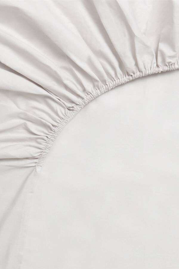 Textura Lençol de baixo algodão percal. Cama 180-200 cm. cinzento