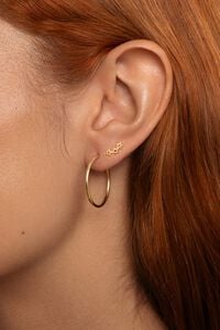 Singularu Pendiente Suelto 3 Star Plata Ba&ntilde;o Oro