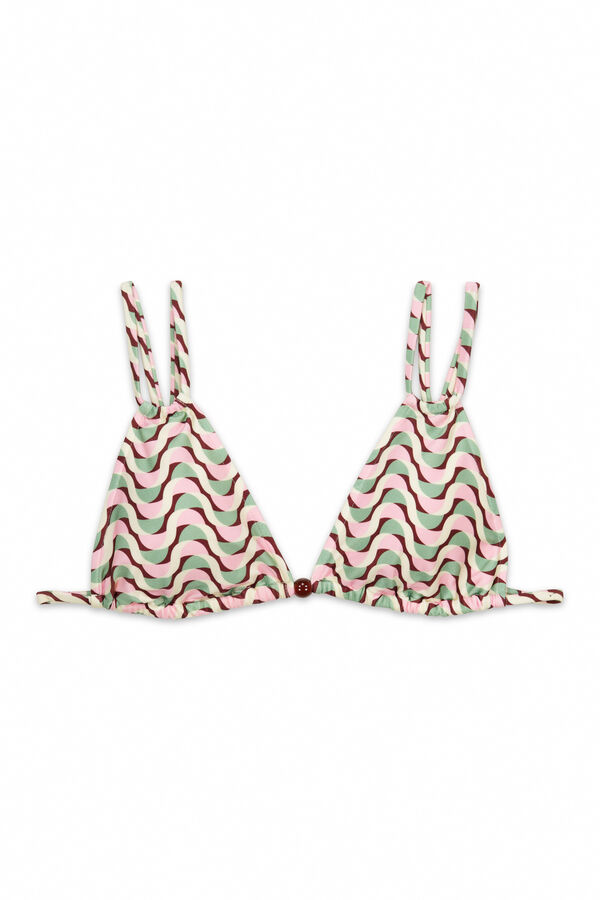 Women'secret Top biqu&iacute;ni triangular estampado geom&eacute;trico estampado