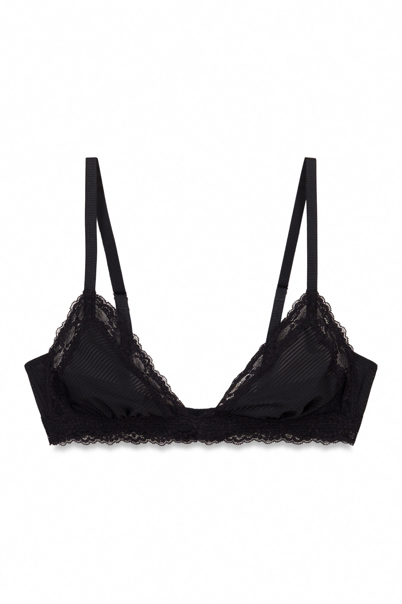 Women'secret Soutien triangular em microfibra e renda preto NATURAL