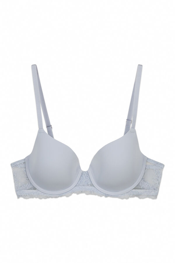 Women'secret Sujetador cl&aacute;sico microfibra y encaje azul BEAUTIFUL azul