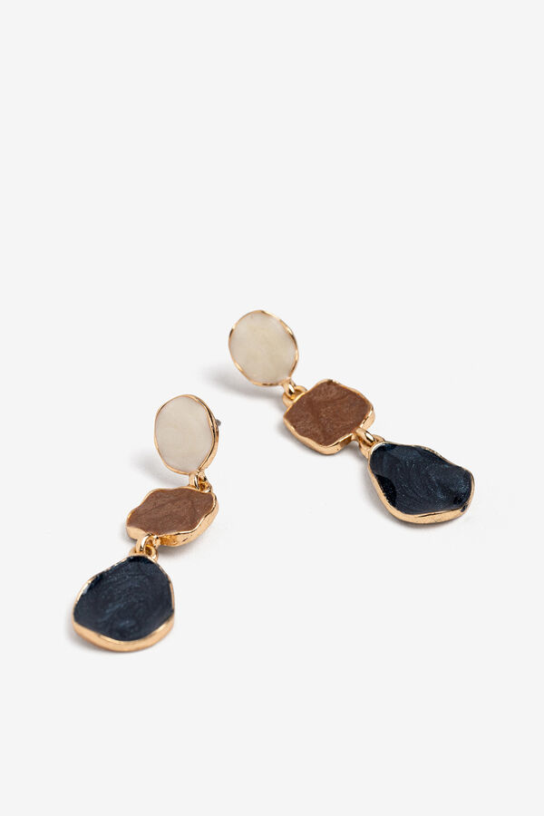 Vilanova Pendientes largos esmaltados oro tricolor amarillo