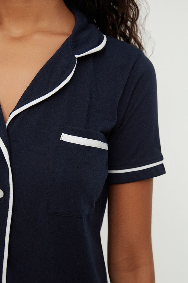 Trendyol Conjunto de pijama camiseiro curto azul