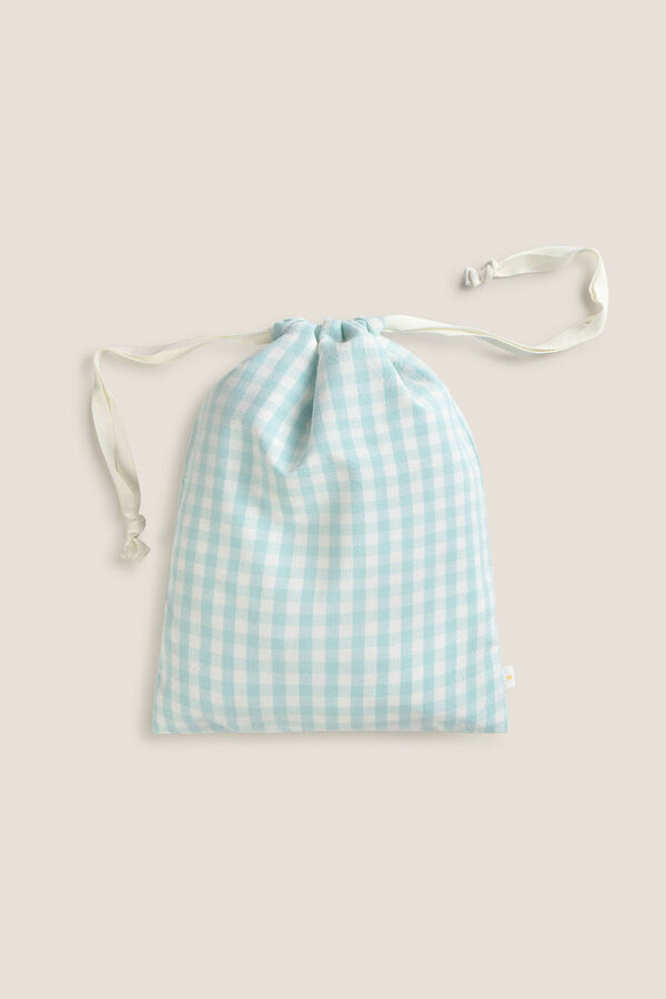 Textura Mala de algodão Vichy azul