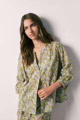 Women'secret Pijama curto camiseiro estampado flores verde