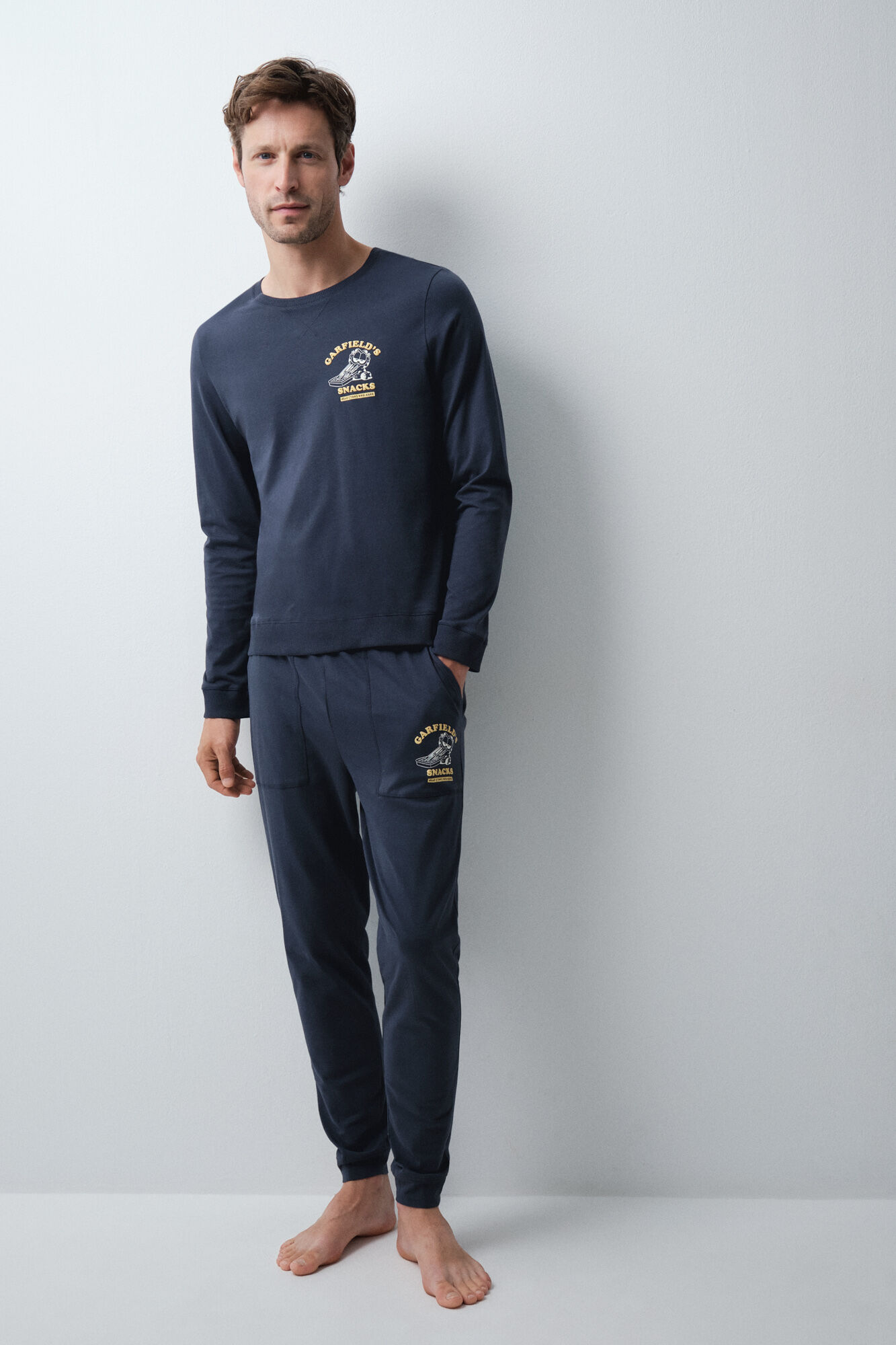 Women'secret Pijama comprido em algod&atilde;o azul Garfield