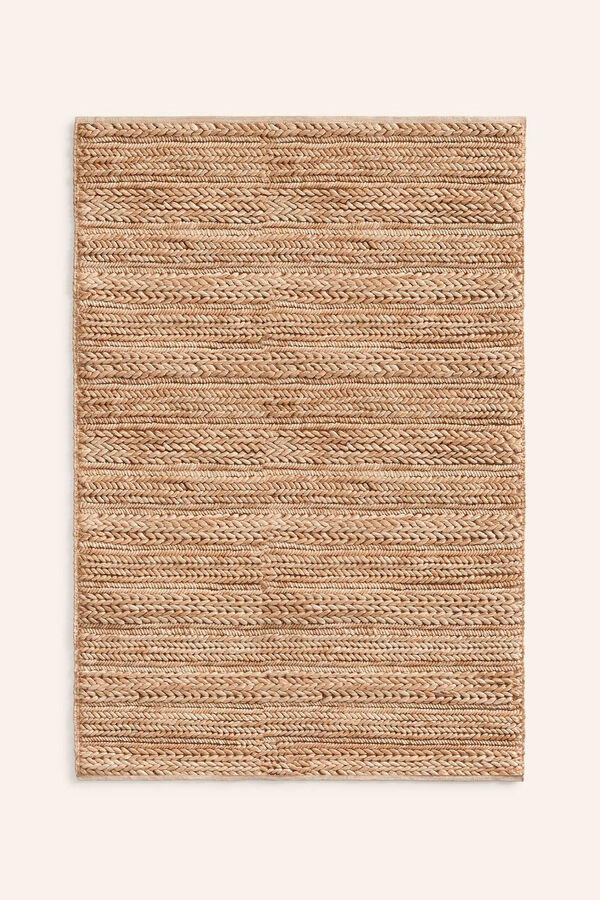 Womensecret Anel braided artisan jute rug nude