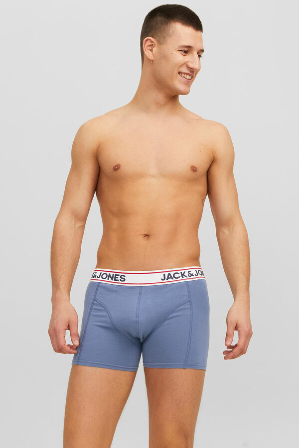 Jack & Jones Pack de 3 b&oacute;xers combinados de algod&oacute;n blue