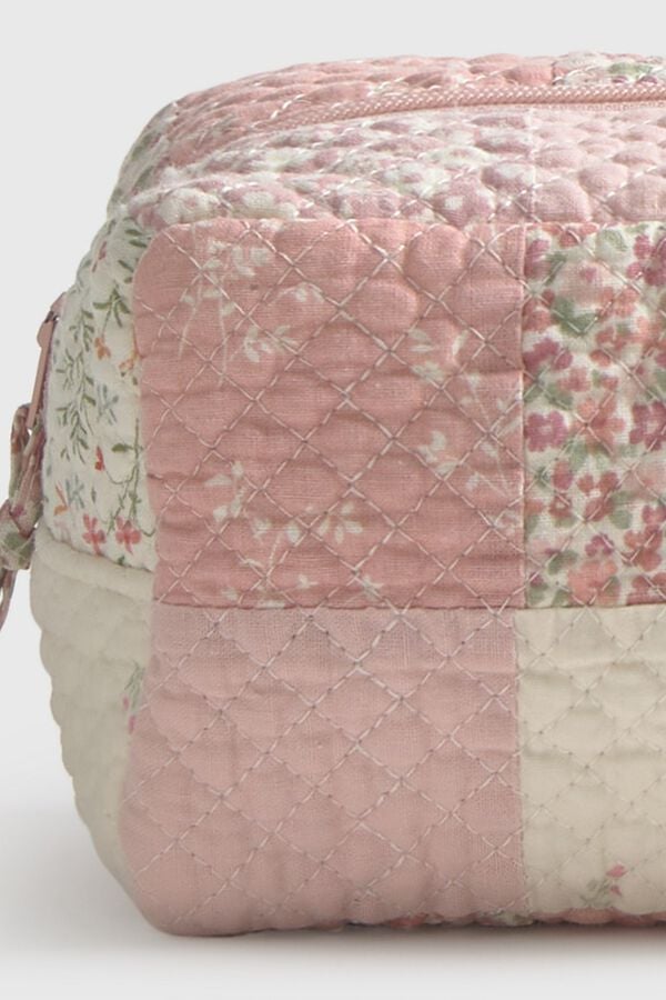 Textura N&eacute;cessaire acolchoado de algod&atilde;o em patchwork rosa