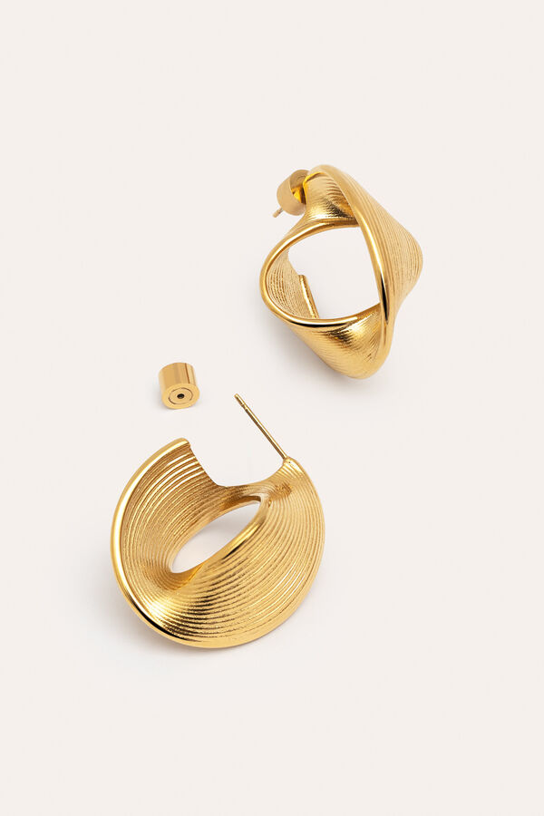 Singularu Pendientes Infinito Acero Ba&ntilde;o Oro amarillo