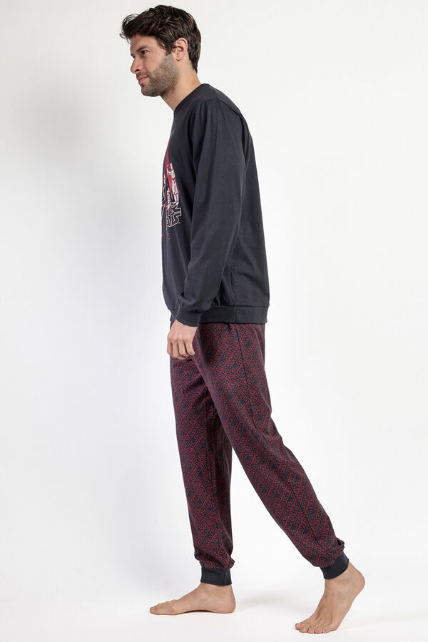 Admas Pijama comprido Star Wars 100% algodão para homem cinzento