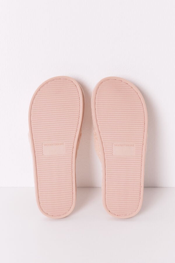 Women'secret Chinelos de quarto de borrego rosa rosa
